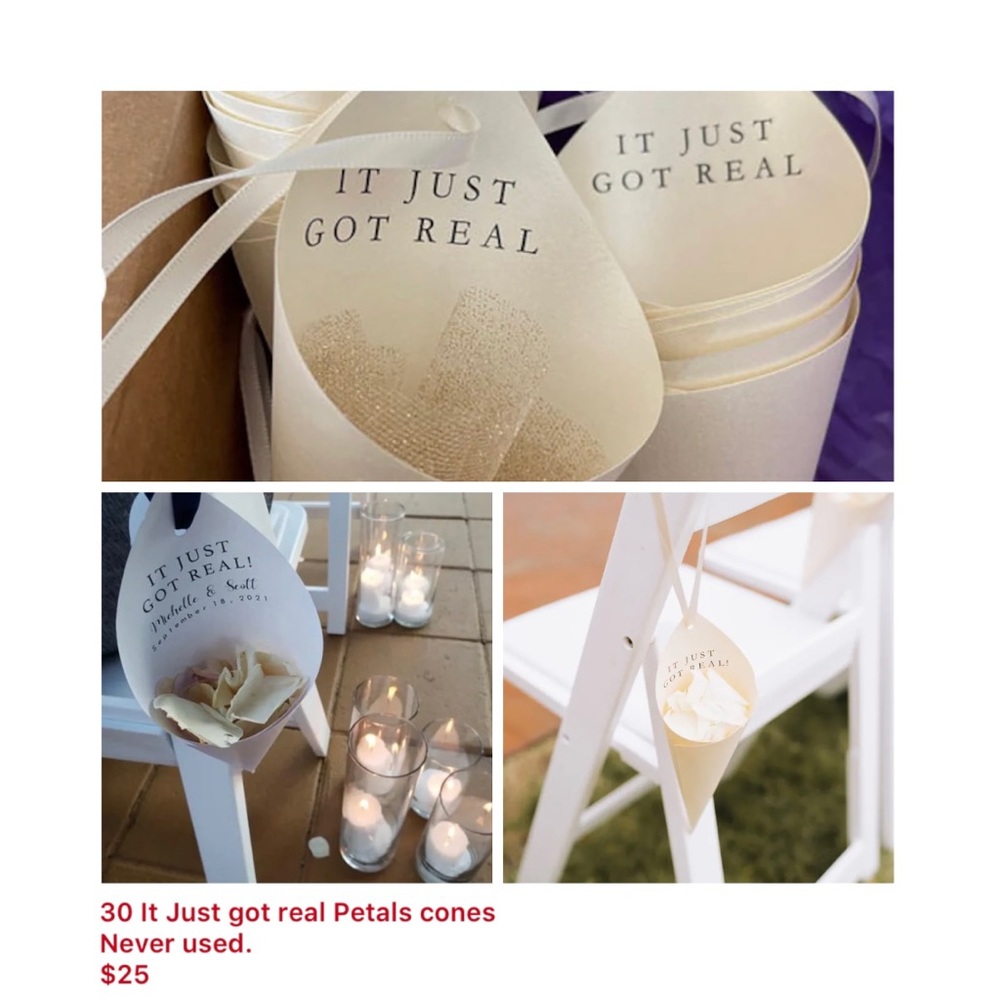 Wedding Petals cones, It just got real Petal Cups.
